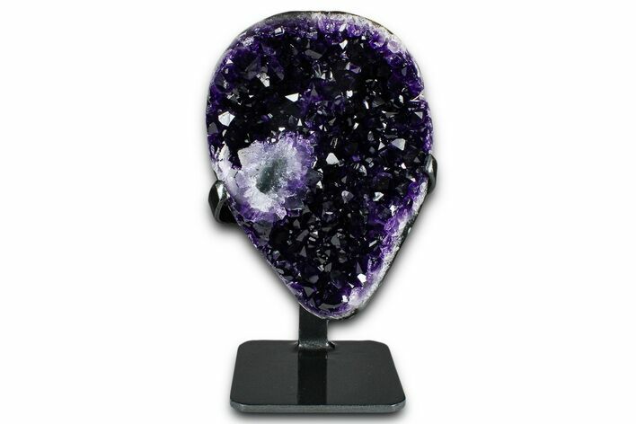 Deep-Purple Amethyst Geode With Metal Stand - Uruguay #368349